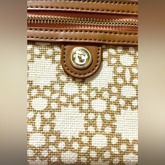 Spartina 449 Garden House Tassel Wristlet, Leather and Canvas, NWOT - Picture 4 of 11